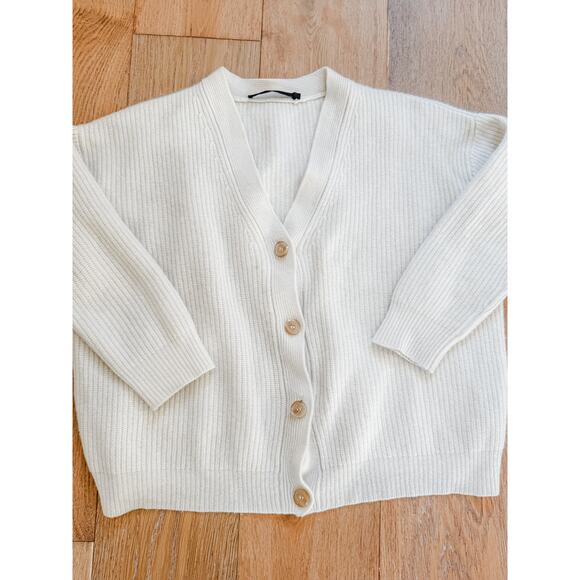 Jenni Kayne 100% Cashmere Cocoon Cardigan XS Oatmeal Knit Sweater  $445 - Picture 1 of 13
